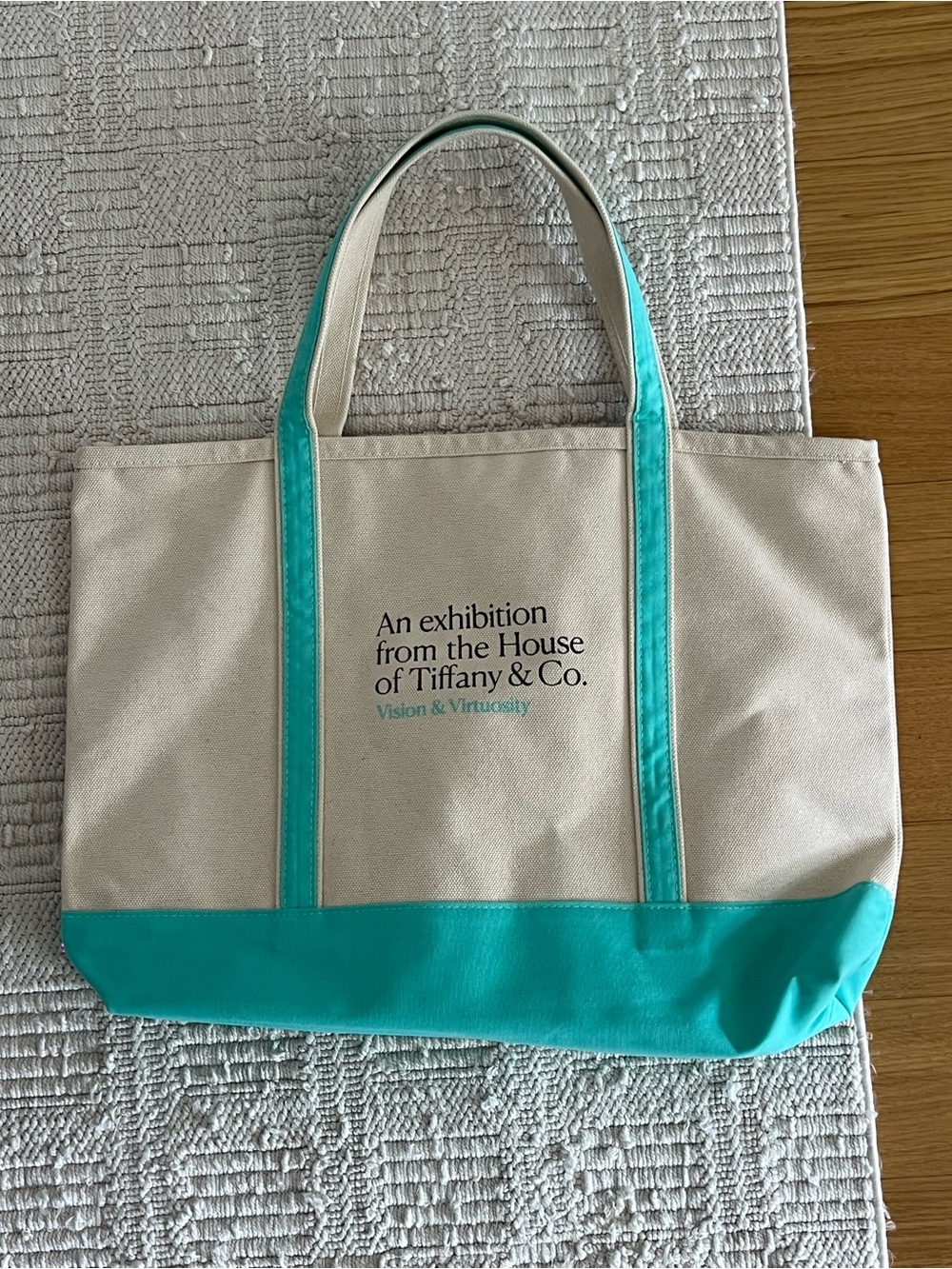 Tiffany & Co. Canvas Tote in Cream and Blue Large